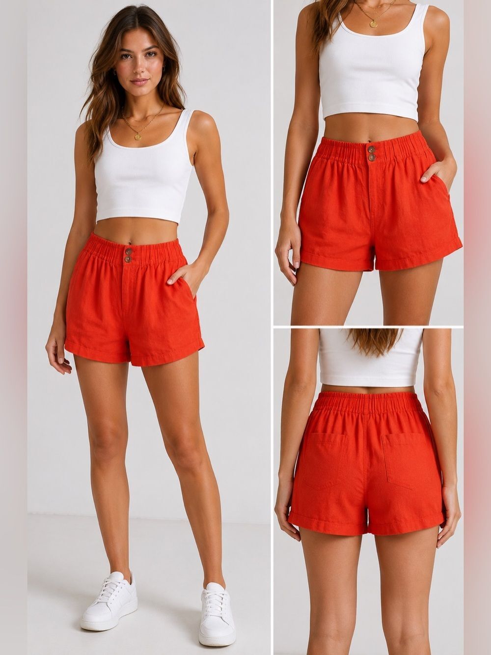 Forever 21 Linen Blend Women’s Orange Shorts Size S